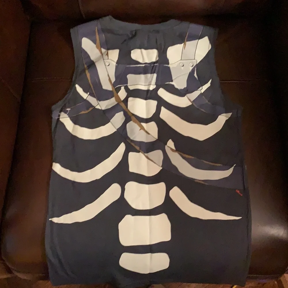 Kids Halloween Fortnight Skull Trooper costume mask/shirt /hand painted pants